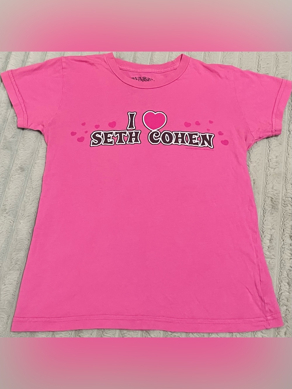 Rare Vintage Y2K Chaser Brand I ♥ Seth Cohen Graphic Fitted Baby Tee Style